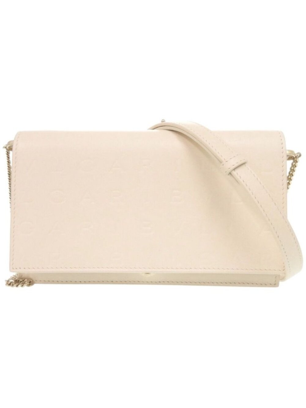 Bvlgari Infinitum Leather Ivory Chain Wallet Shoulder Bag